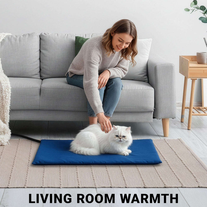 G128 Extra Large Pet Heating Pad 47.24x27.56IN, 6 Adjustable Temperature Dog Cat Heating Pad with Timer, Waterproof Heated Cat Dog Bed with Chew Resistant Cord, Indoor Electric Large Pet Heated Mat