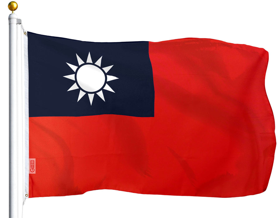 G128 Combo Pack: American USA Flag 4x6 Ft 150D & Taiwan Taiwanese Flag 4x6 Ft 100D | Both Printed, Brass Grommets