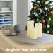 G128 set of three white flameless LED pillar candles in 6, 5, and 4 inch heights
