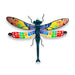 G128 dragonfly stained glass metal wall art with mosaic glass wings, 15 inch nominal size