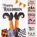 G128 set of 4 halloween, christmas, mardi gras gnomes garden flags, 12x18 inch