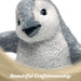 G128 small resin baby penguin statue, 4 inch tabletop winter figurine