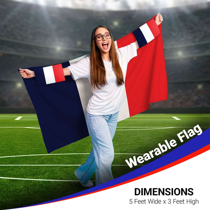 G128 World Soccer Tournament 2026 Cup Soccer Fan Set 6PCS, France Fan Merch with Flag and Koozie, Accessories for Sports Parties