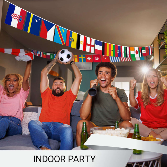 G128 2026 World Cup Bunting Banner | Flag 8.2 x 5.5 Inch, Full String 50 Feet | LiteWeave Pro Series Printed 150D Poly | String Flag Decor for Fan Club Party, Soccer Events, World Cup Fan Celebration