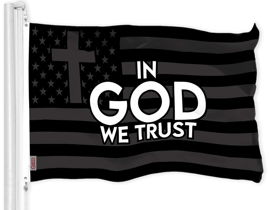 G128 Combo Pack: American USA Flag 3x5 Ft 150D & In God We Trust Patriotic Flag 3x5 Ft 300D | Both Printed, Brass Grommets