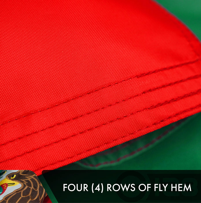 G128 10 Pack: Mexico Mexican Flag | 2.5x4 Ft | Double ToughWeave Series Double Sided Embroidered 210D Polyester | Country Flag, Embroidered Design, Indoor/Outdoor, Brass Grommets, Heavy Duty, 3-ply