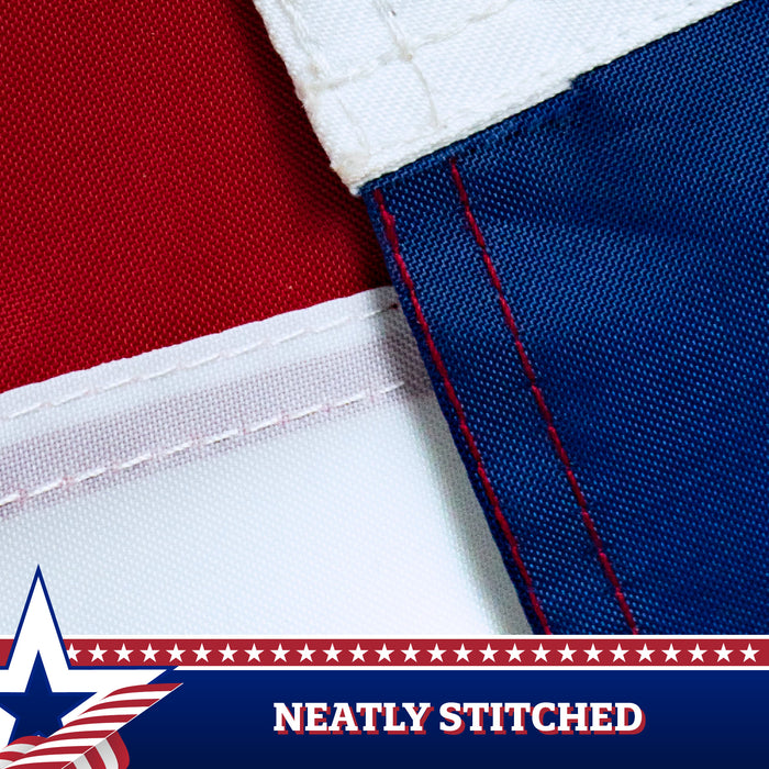 G128 2-Pack: Betsy Ross Pull Down Bunting Flag | 1.67x8 Ft | Embroidered Polyester