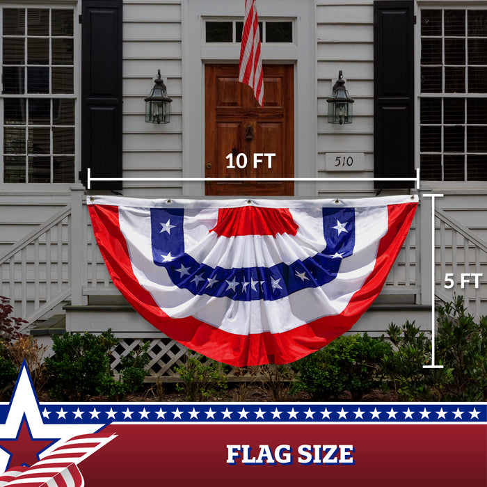 Fan Flag 5x10FT 3-Pack Embroidered Polyester By G128