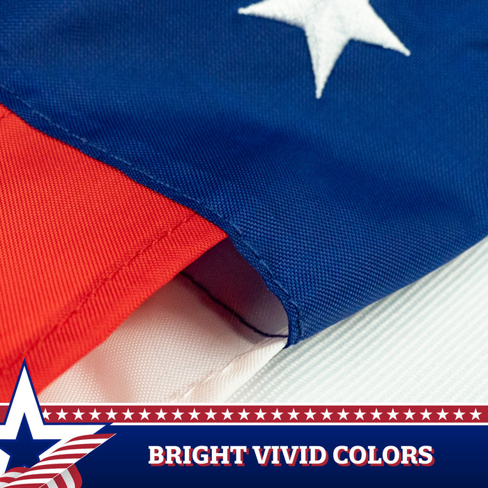 G128 3-Pack: American USA Windsock | 60 Inch | Embroidered 210D Polyester, Patriotic Hanging Decoration