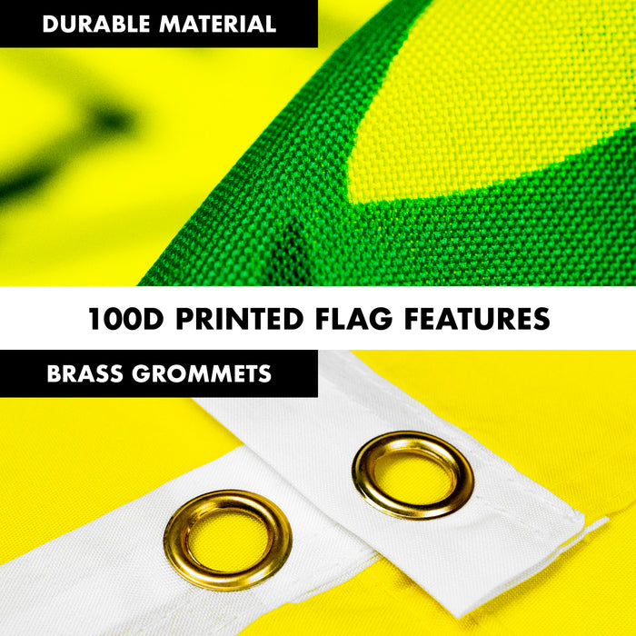 G128 - 6 Feet Tangle Free Spinning Flagpole (White) Gadsden Brass Grommets Printed 3x5 ft (Flag Included) Aluminum Flag Pole