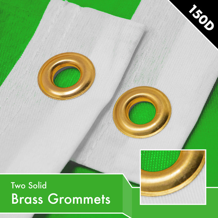G128 3 Pack: Solid Lime Green Color Flag | 4x6 Ft | LiteWeave Pro Series Printed 150D Polyester | Indoor/Outdoor, Vibrant Colors, Brass Grommets