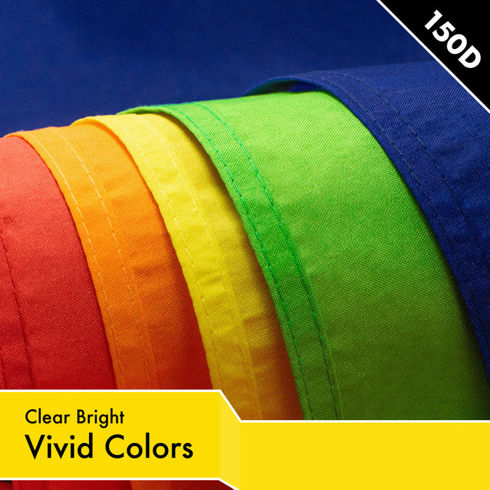 G128 5 Pack: Solid Yellow Color Flag | 4x6 Ft | LiteWeave Pro Series Printed 150D Polyester | Indoor/Outdoor, Vibrant Colors, Brass Grommets