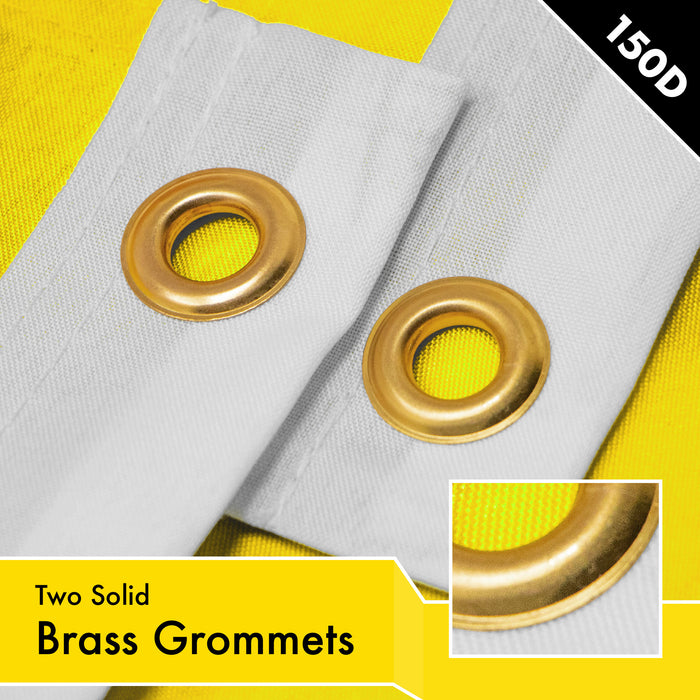 G128 5 Pack: Solid Yellow Color Flag | 4x6 Ft | LiteWeave Pro Series Printed 150D Polyester | Indoor/Outdoor, Vibrant Colors, Brass Grommets