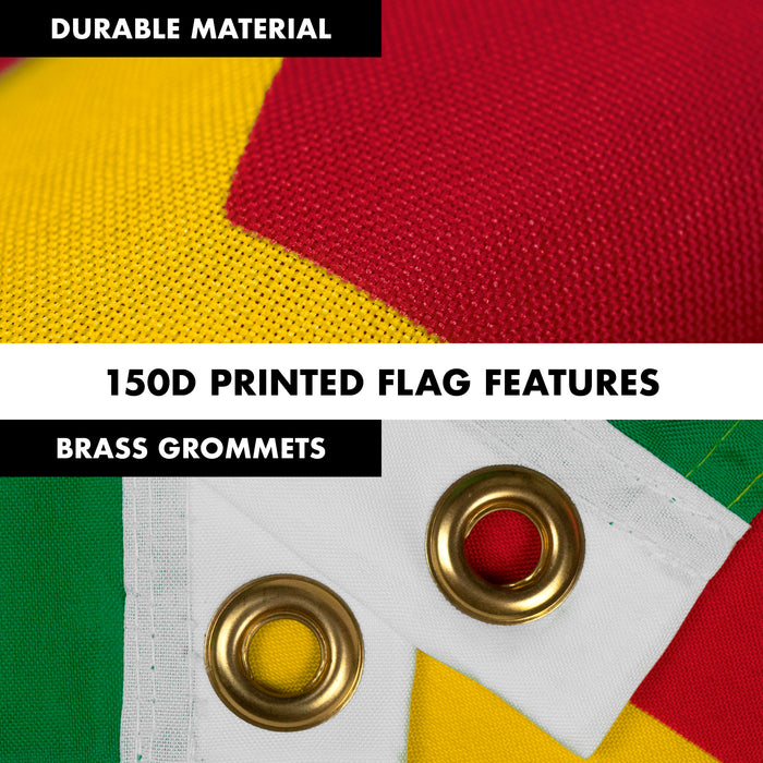 G128 Combo Pack: 6 Feet Tangle Free Spinning Flagpole (Black) Cameroon Cameroonian Flag 3x5 ft Printed 150D Brass Grommets (Flag Included) Aluminum Flag Pole