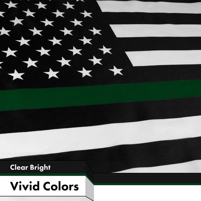 Thin Green Line American Flag 3x5 Ft 2-Pack Printed 150D Polyester By G128