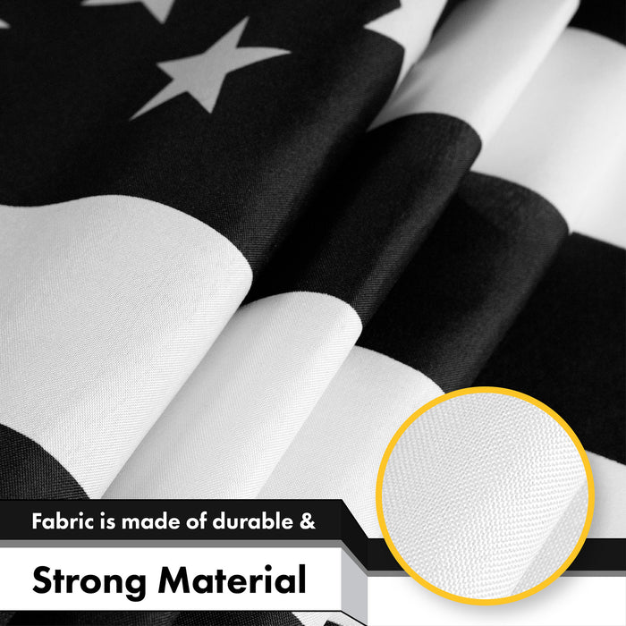USA Black and White Flag 3x5 Ft 3-Pack 150D Printed Polyester By G128