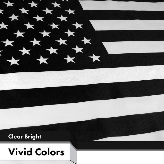 USA Black and White Flag 3x5 Ft 2-Pack 150D Printed Polyester By G128