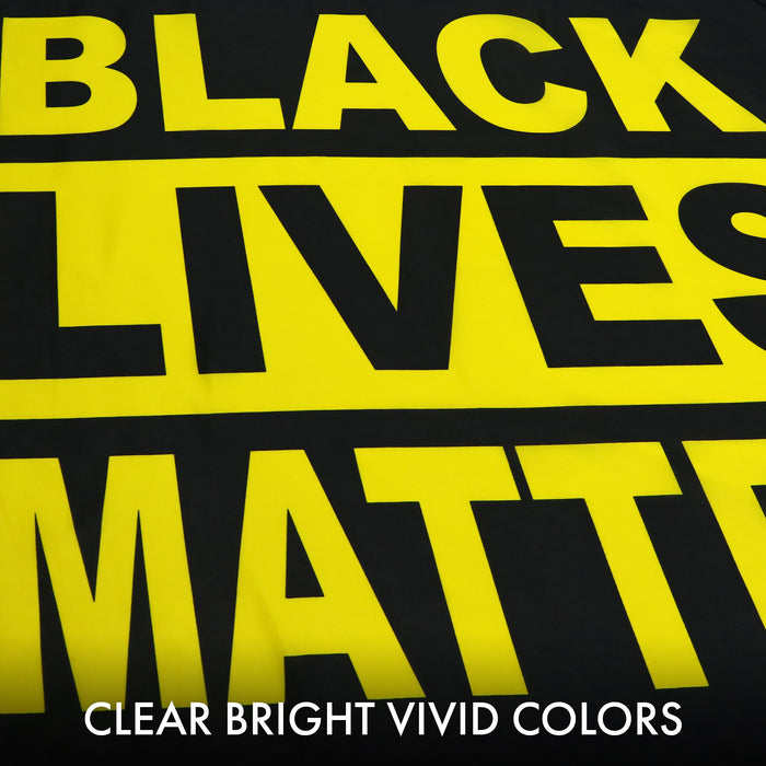 Black Lives Matter (Black/Yellow) Flag 3x5 Ft 3-Pack Printed 150D Polyester By G128
