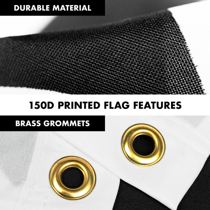 G128 Combo Pack: 6 Feet Tangle Free Spinning Flagpole (Black) Come and Take It Rifle Flag 3x5 ft Printed 150D Brass Grommets (Flag Included) Aluminum Flag Pole