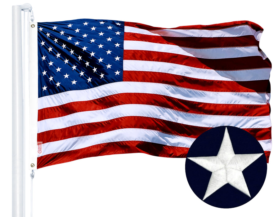G128 Combo Pack: American USA Flag 2.5x4 Ft & Arizona AZ  2.5x4 Ft | Both ToughWeave Series Embroidered 300D Polyester, Embroidered Design, Indoor/Outdoor, Brass Grommets