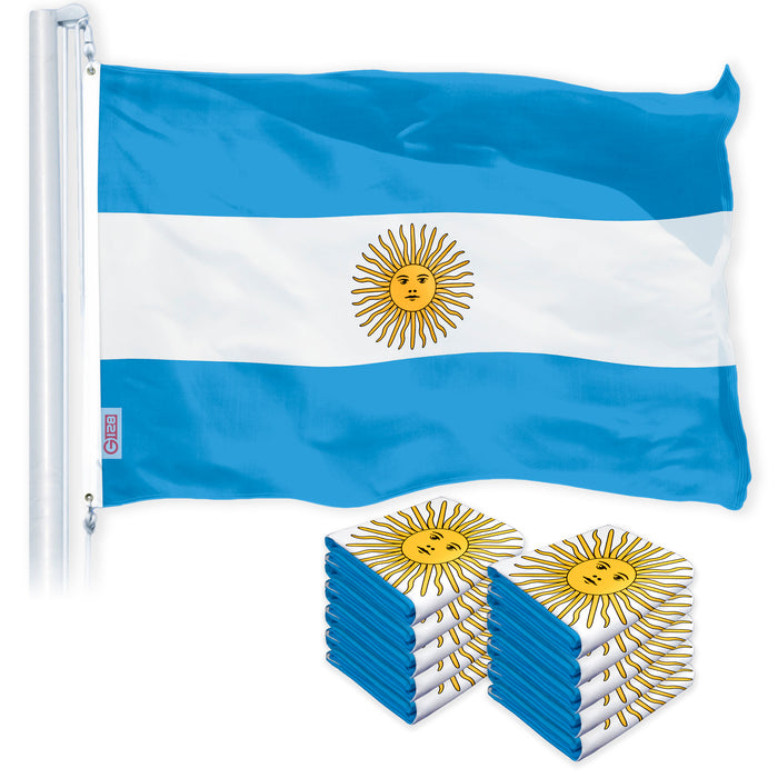 Argentina Argentinian Flag 3x5 Ft 10-Pack 150D Printed Polyester By G128