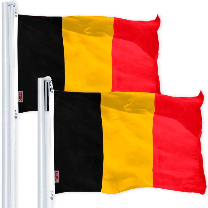 Belgium Belgian Flag 3x5 Ft 2-Pack 150D Printed Polyester By G128