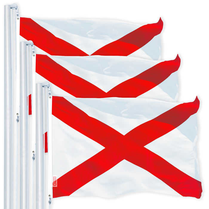 Alabama AL State Flag 3x5 Ft 3-Pack 150D Printed Polyester By G128