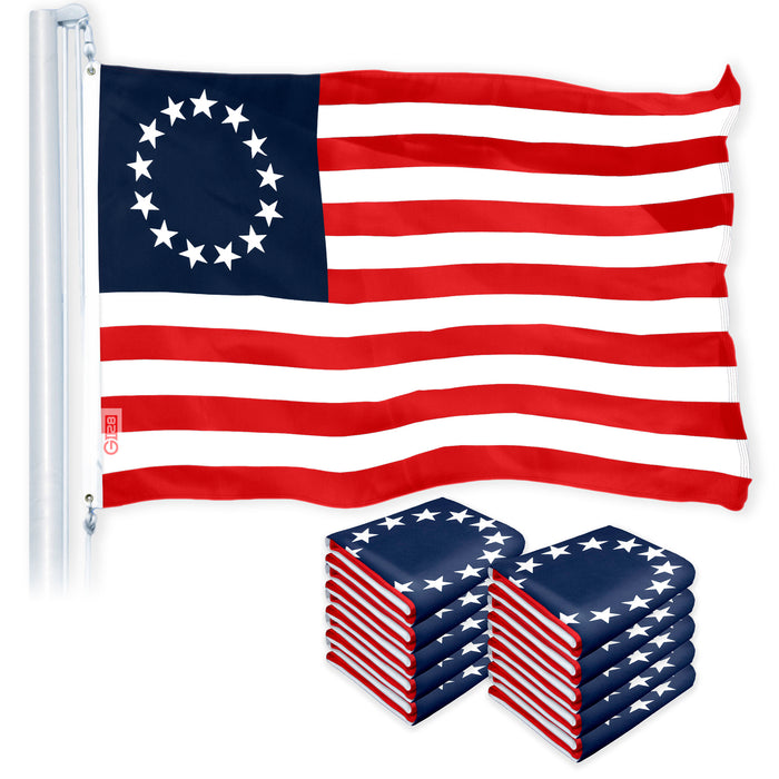 Betsy Ross Flag 3x5 Ft 10-Pack 150D Printed Polyester By G128