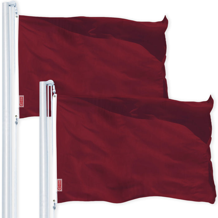 Solid Burgundy Color Flag 3x5 Ft 2-Pack Printed 150D Polyester By G128