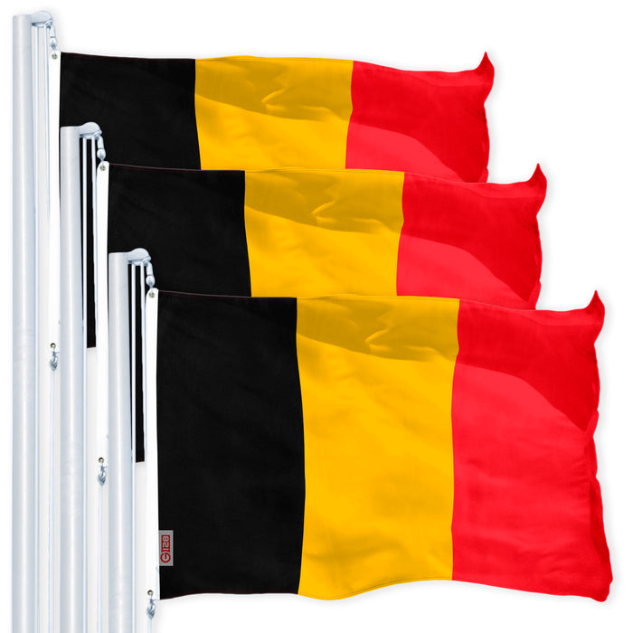 Belgium Belgian Flag 3x5 Ft 3-Pack 150D Printed Polyester By G128