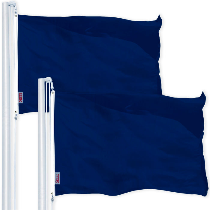 Solid Blue Color Flag 3x5 Ft 2-Pack Printed 150D Polyester By G128