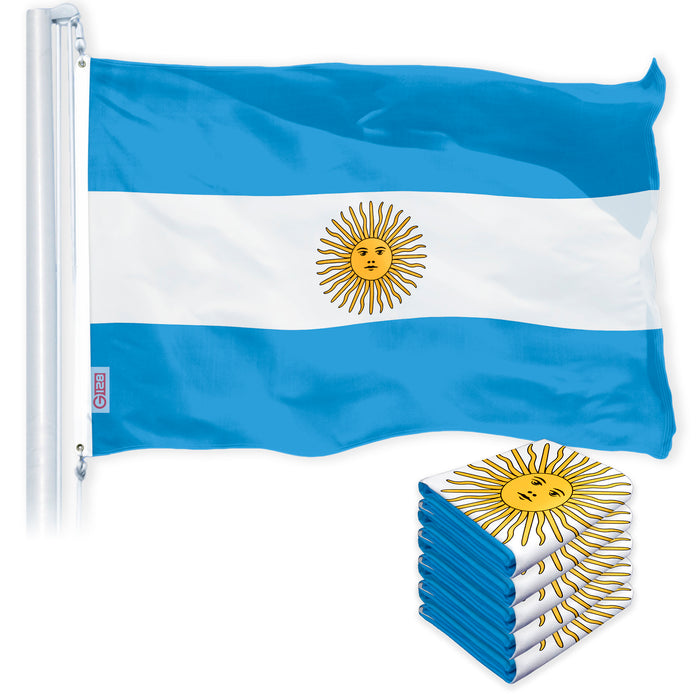 Argentina Argentinian Flag 3x5 Ft 5-Pack 150D Printed Polyester By G128