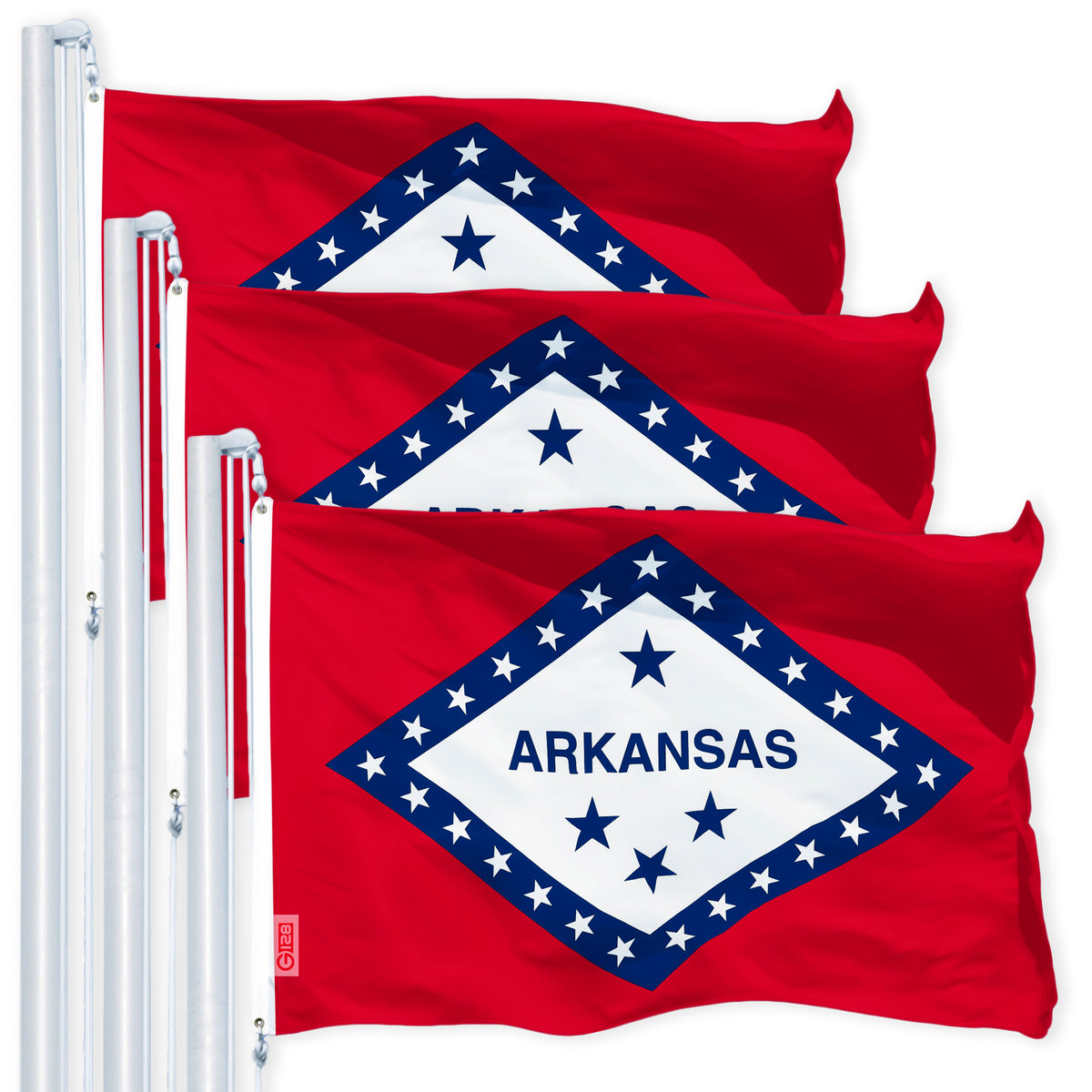 Arkansas AR State Flag 3x5 Ft 3-Pack 150D Printed Polyester By G128 ...