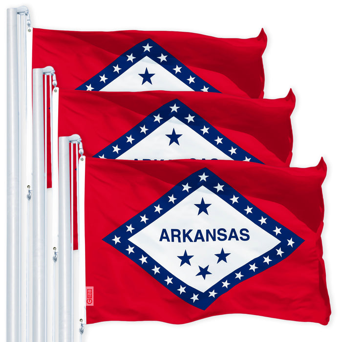 Arkansas AR State Flag 3x5 Ft 3-Pack 150D Printed Polyester By G128