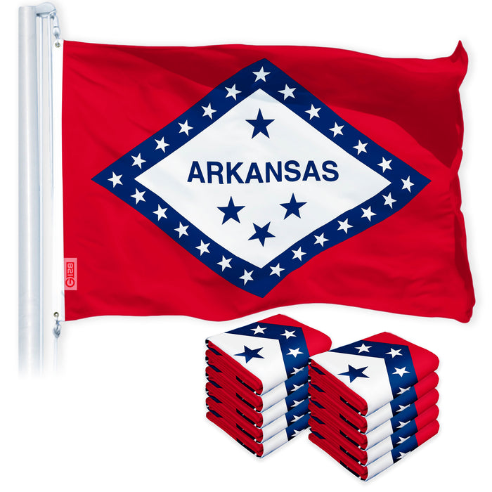 Arkansas AR State Flag 3x5 Ft 10-Pack 150D Printed Polyester By G128