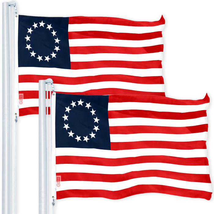 Betsy Ross Flag 3x5 Ft 2-Pack 150D Printed Polyester By G128