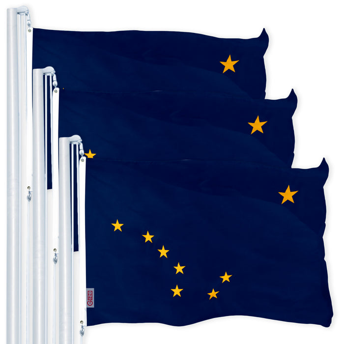 Alaska AK State Flag 3x5 Ft 3-Pack 150D Printed Polyester By G128