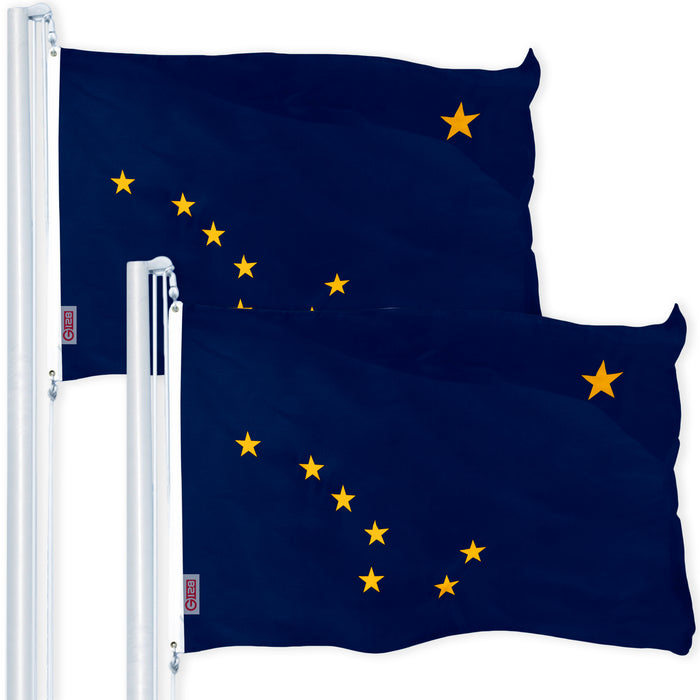 Alaska AK State Flag 3x5 Ft 2-Pack 150D Printed Polyester By G128