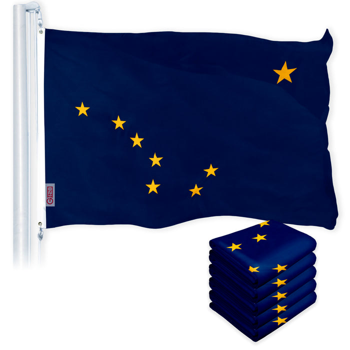 Alaska AK State Flag 3x5 Ft 5-Pack 150D Printed Polyester By G128