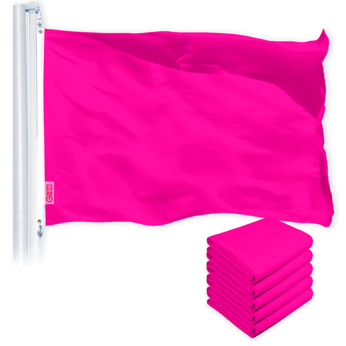 Solid Magenta Color Flag 3x5 Ft 5-Pack Printed 150D Polyester By G128