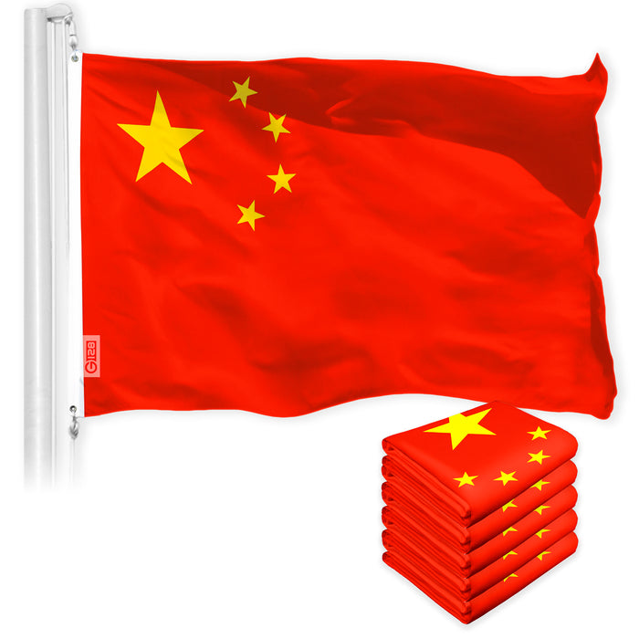 China Chinese Flag 3x5 Ft 5-Pack 150D Printed Polyester By G128