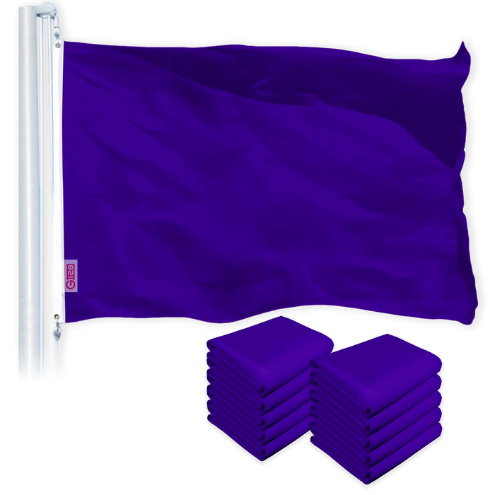 Solid Violet Color Flag 3x5 Ft 10-Pack Printed 150D Polyester By G128