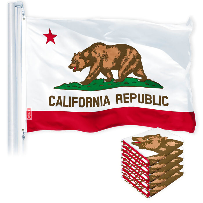 California CA State Flag 3x5 Ft 5-Pack 150D Printed Polyester By G128