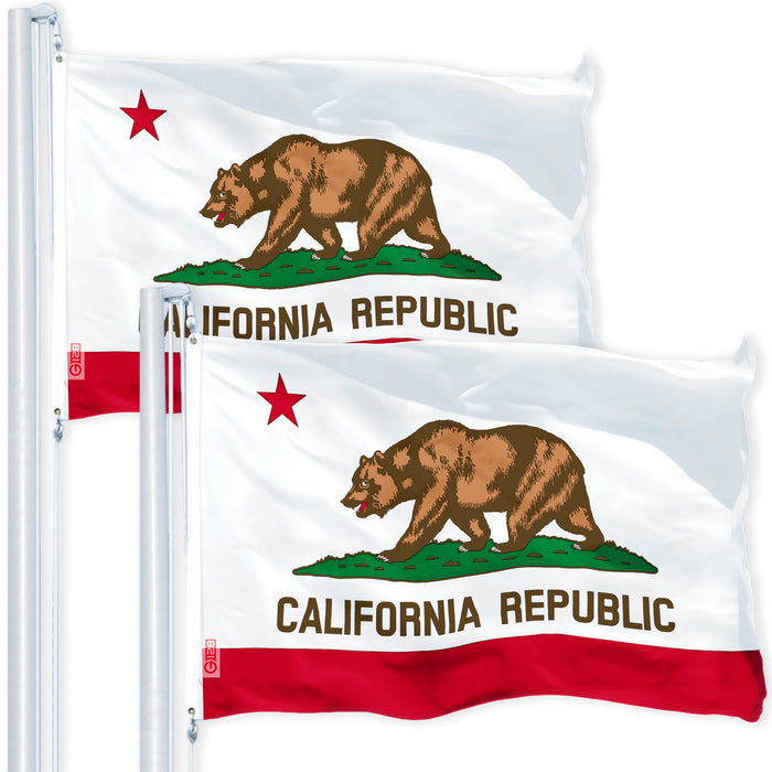 California CA State Flag 3x5 Ft 2-Pack 150D Printed Polyester By G128