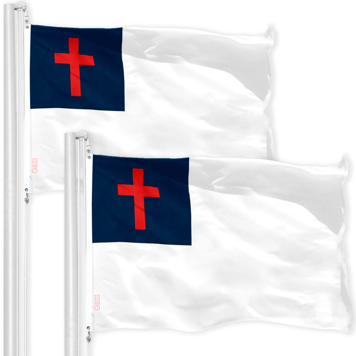 Christian Flag 3x5 Ft 2-Pack Printed 150D Polyester By G128