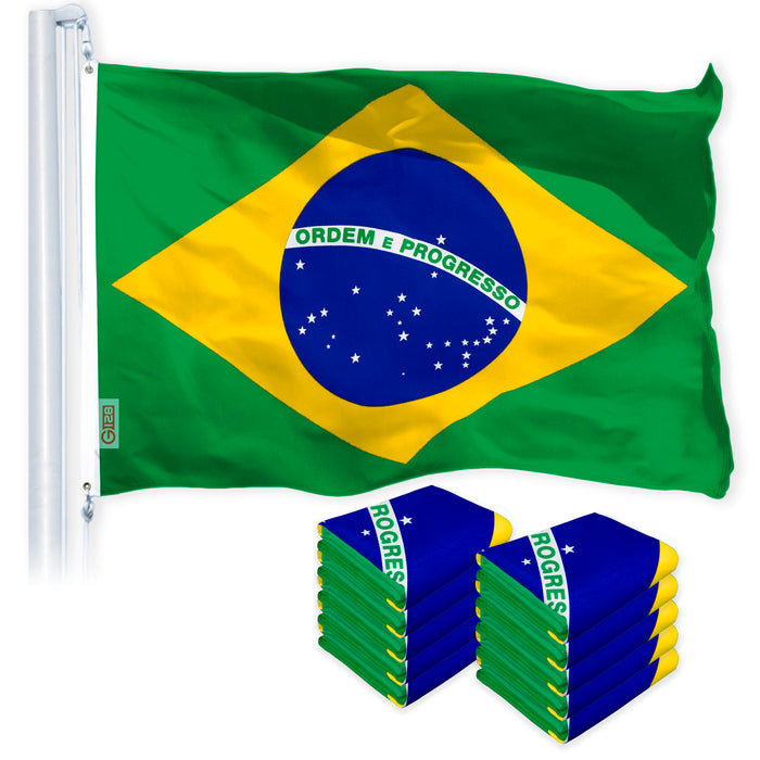 Brazil Brazilian Flag 3x5 Ft 10-Pack 150D Printed Polyester By G128