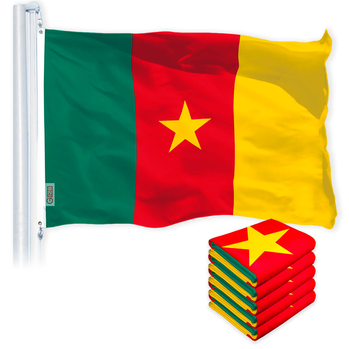 Cameroon Cameroonian Flag 3x5 Ft 5-Pack 150D Printed Polyester By G128