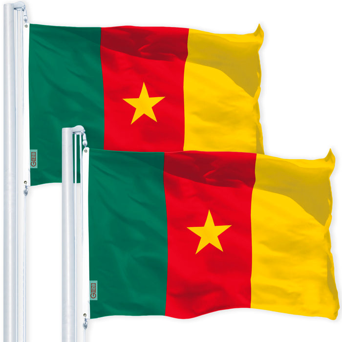 Cameroon Cameroonian Flag 3x5 Ft 2-Pack 150D Printed Polyester By G128
