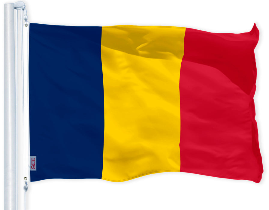 Chad (Chadian) Flag | 3x5 feet | Printed 150D Indoor/Outdoor, Vibrant Colors, Brass Grommets, Quality Polyester, Much Thicker More Durable Than 100D 75D Polyester