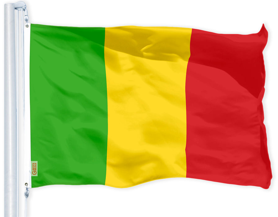 Mali (Malian) Flag | 3x5 feet | Printed 150D, Indoor/Outdoor, Vibrant Colors, Brass Grommets, Quality Polyester, Much Thicker More Durable Than 100D and 75D Polyester